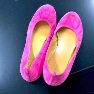 J crew pink ballerina flats